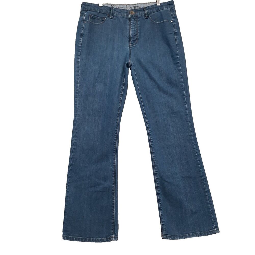 Calvin Klein Women Sz 32 / 14 Jeans Boot-Cut Leg Dark Blue Jeans Vintage